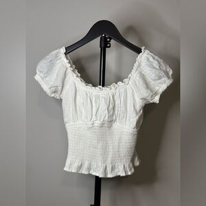 Hollister White Smocked Top - Women